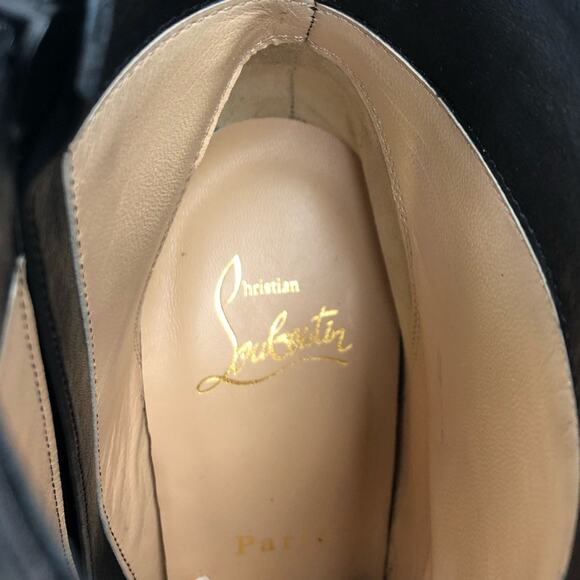 NEW Christian Louboutin Levitibootie 100 Calf Metal Plexi Ankle Boots 38 Shoes - Picture 10 of 13